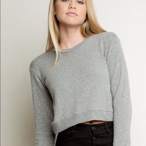 GUC Brandy Melville Cropped Grey Wool-Blend Sweater - XS/0